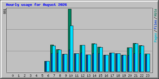 Hourly usage for August 2026